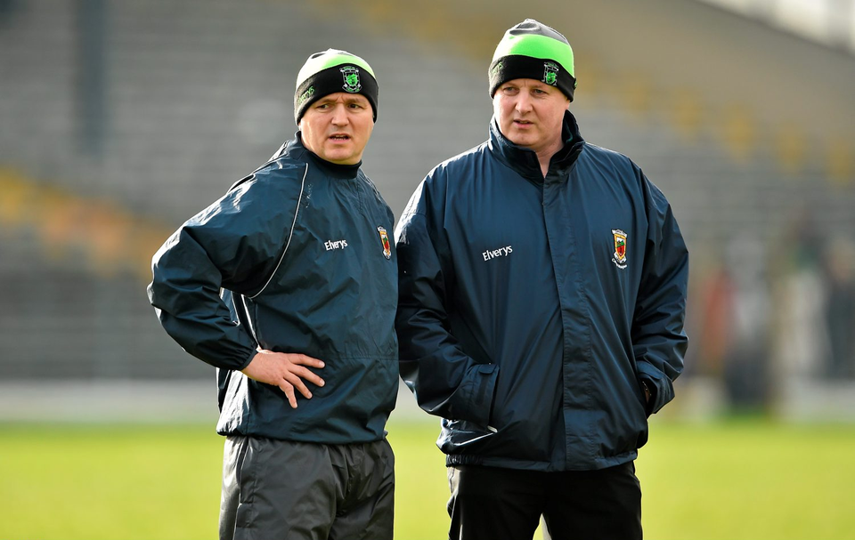 Former joint Mayo managers Pat Holmes, left, and Noel Connelly