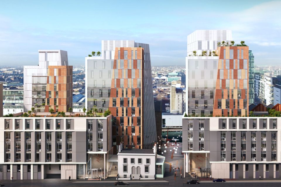 A rendering of the planned Boland’s Quay development