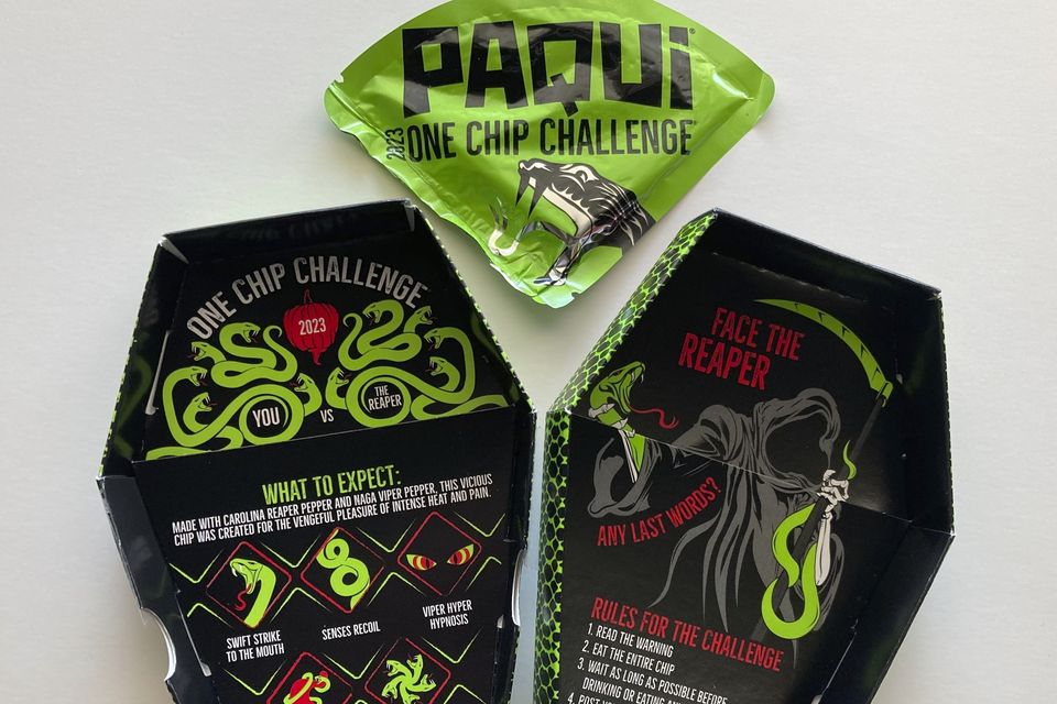 The alarm was raised over the Paqui One Chip Challenge spicy tortilla chips (AP)