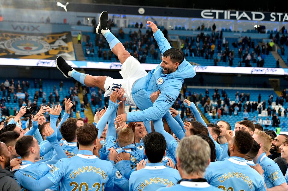 Sergio Aguero's title-winning Manchester City shirt up for sale