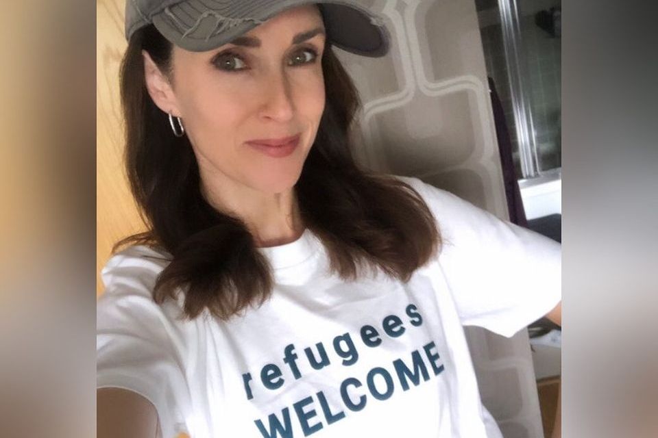 Maia Dunphy in the T-shirt that upset the trolls