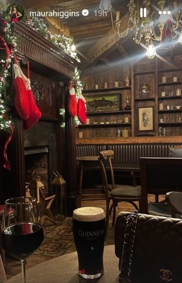 Maura shared photos from inside a cosy pub this week