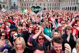 thumbnail: Members of the public celebrate at Dublin Castle after the results of the referendum on the 8th Amendment. Photo: Niall Carson/PA Wire