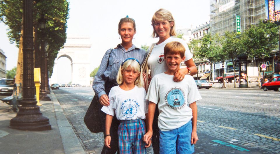 Joyce Quinn, on a family holiday to Paris with her children Nicole, Lisa and David.