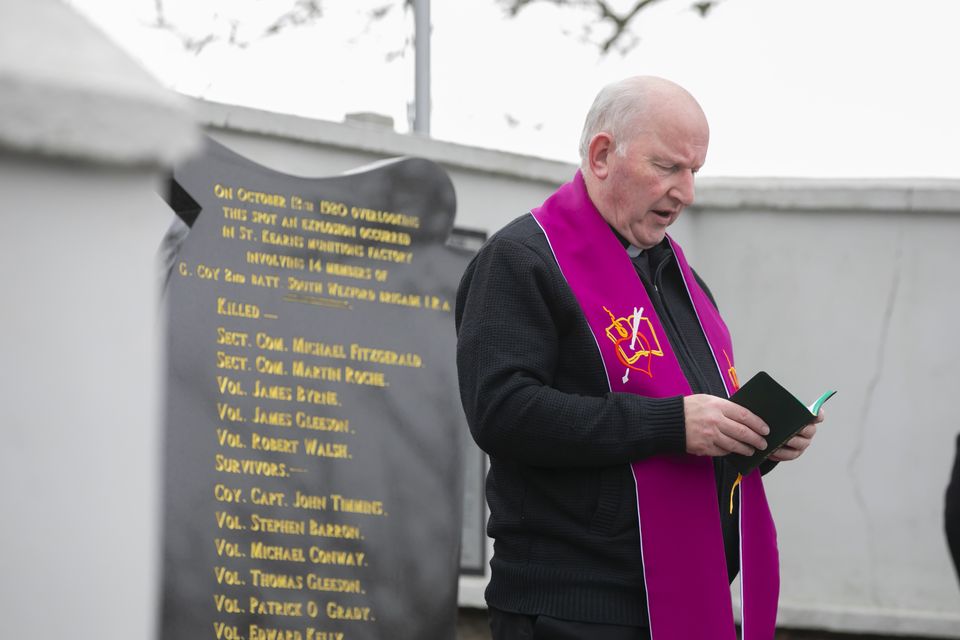  Pictured at the St Kearns commemoration is Fr. Byrne . Photograph: Patrick Browne