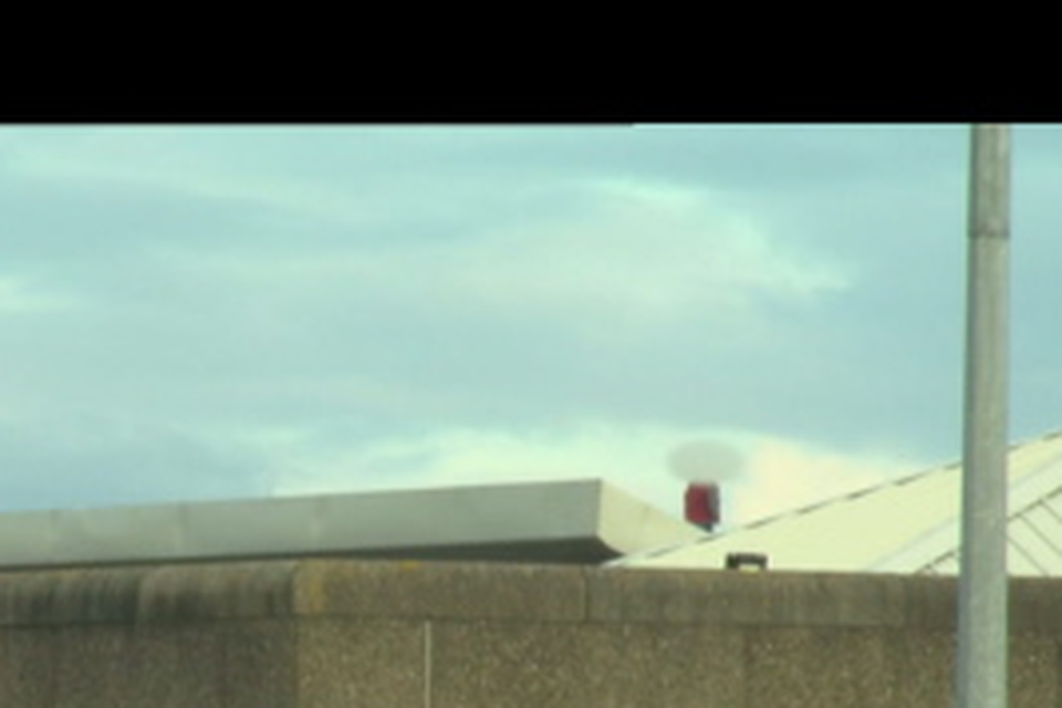 Prisoners on the roof of Cloverhill prision on 29/7/2015 Pic: RTE
