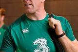 thumbnail: 29 August 2015; Ireland captain Paul O'Connell arrives ahead of the game.