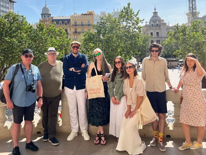 There I am, second from left, in the scorching historic centre of Valencia in the company of my media trip colleagues.