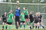 thumbnail: Carnew FC's goalie Leanne Walsh ends an Wicklow Rovers attack. 