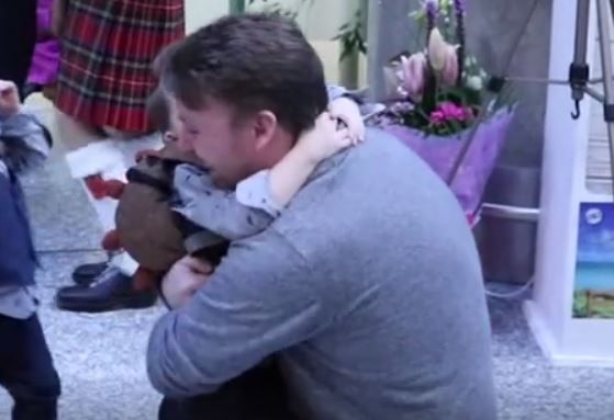 The emotional moment Cork dad John is reunited with his son Oscar Credit: C103's Cork Today Show