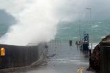 thumbnail: Turbulent: High winds smash the sea into Roonagh Pier, near Westport, Mayo, yesterday. Storms are also likely towards the end of the week, say forecasters. Photo: Paul Mealey
