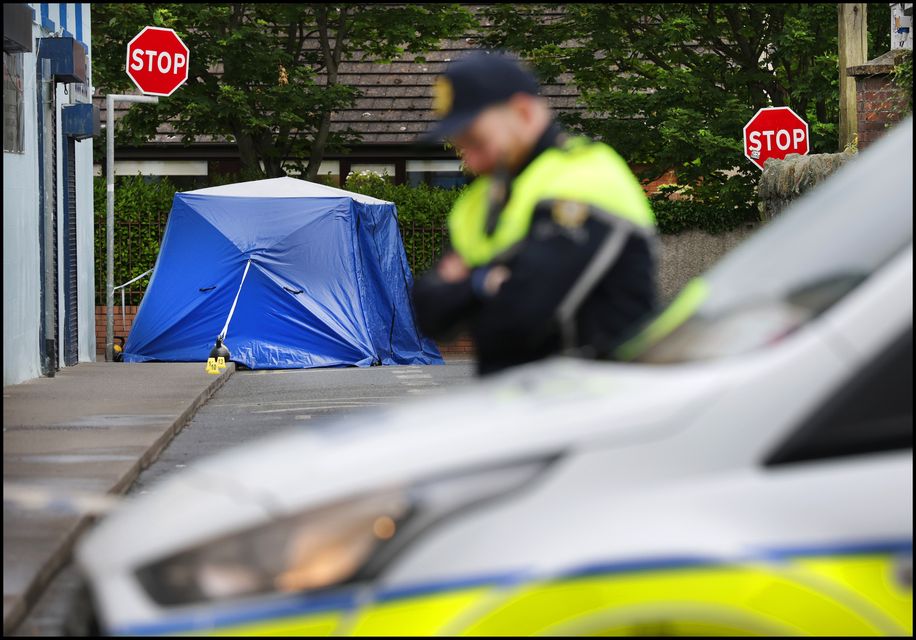 The scene of the fatal hit-and-run in Balbriggan, Co Dublin. Photo: Steve Humphreys.