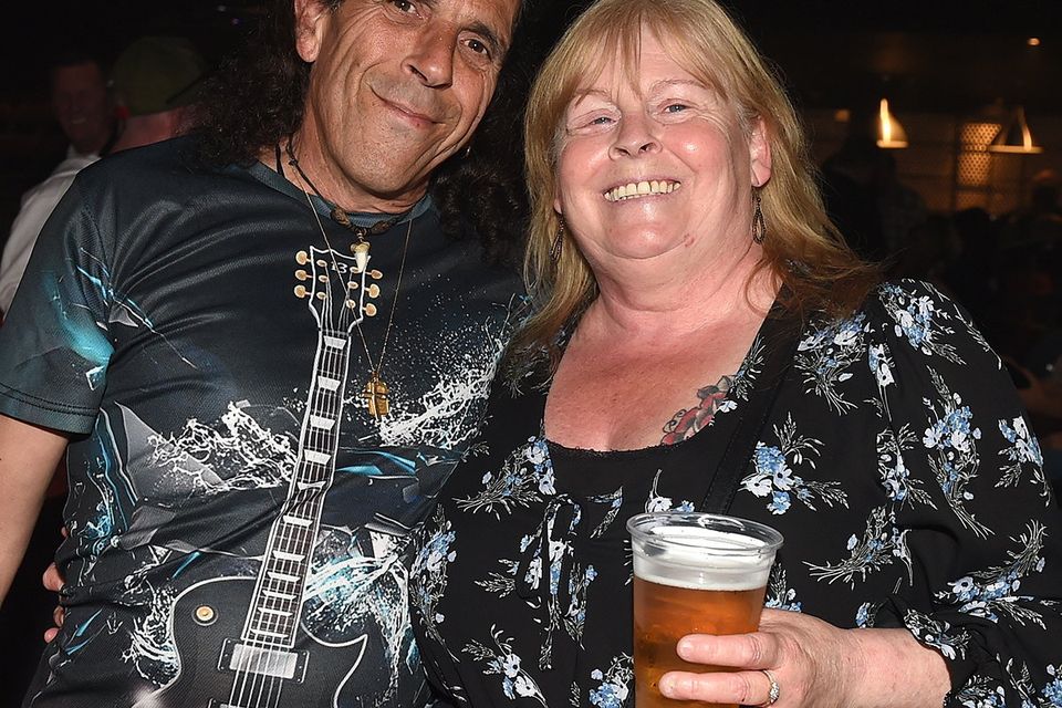 Armado Baltazar and Aileen Fitzpatrick at the Thin az Lizzy / Pat McManus Band gig in The Crescent Theatre. Photo: Colin Bell Photography