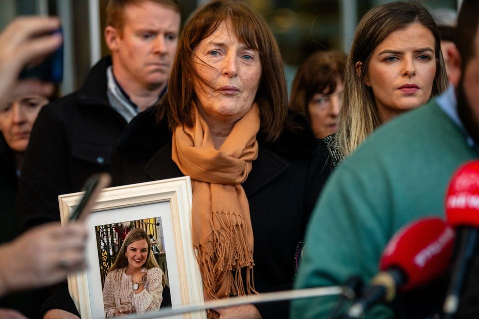 Kathleen Murphy, mother of Ashling Murphy, outside the Criminal Courts of Justice. Photo: Mark Condren