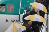 thumbnail: Members of Pope Francis Entourage board the Plane at Ireland West Airport, Knock today.
PIC COLIN O’RIORDAN