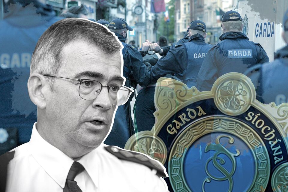 Garda Commissioner Drew Harris’s soundbites gave the probably unintended impression corruption is rampant. Composite image (Photos Kyran O'Brien & Getty)