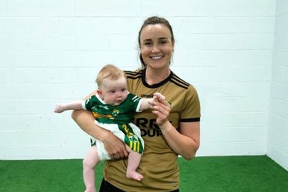 Kerry player Louise Galvin and her son Florian.