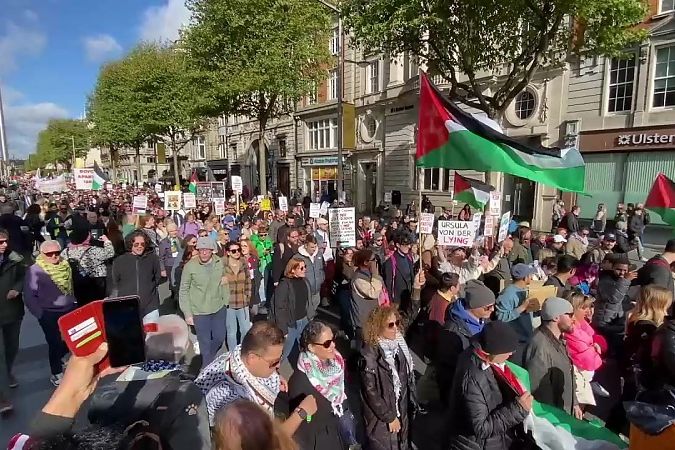 Пропалестинский марш собрал сотни людей в Дублине