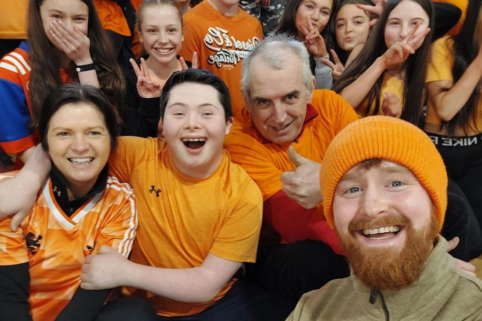 Blessington Community College students and teachers dressed in orange to show their support for Pieta House's Amber Flag initiative.