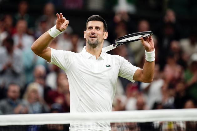 England celebrations briefly interrupt Novak Djokovic’s progression at Wimbledon