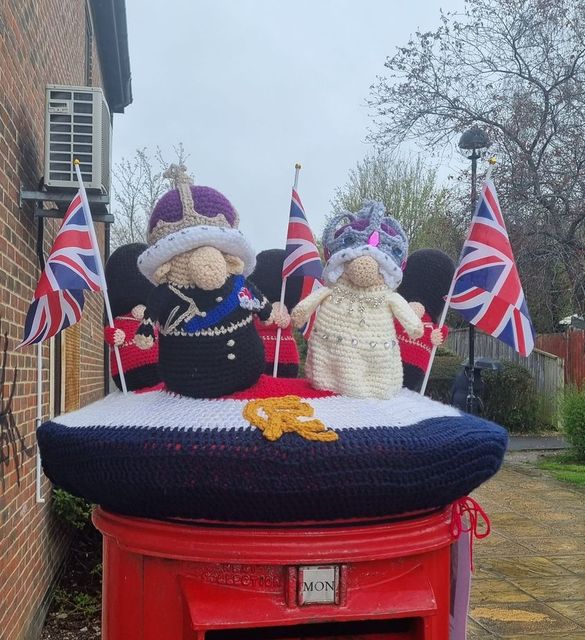 One of Laura Sharp's postbox toppers in Abbey Meads, Swindon (Laura Sharp/PA)