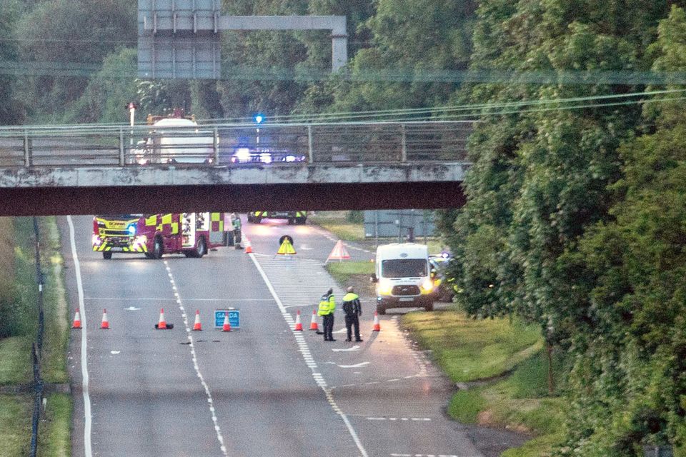 Scene of the incident on the N18 in Co Clare. Picture: Liam Burke