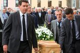 thumbnail: Funeral of Austin Deacy at St.Mary’s parish church Dungarvan. John Deacy TD and his brother Jamie lead their father’s coffin into the church.Photo;Mary Browne