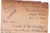 thumbnail: Margaret Mahoney’s letter