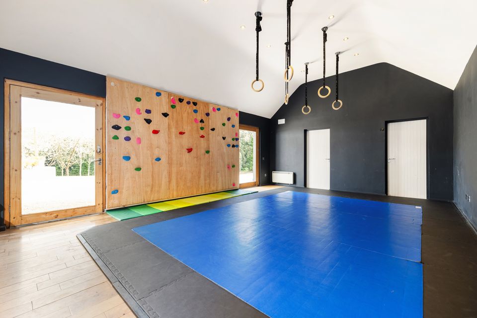 The climbing wall and gymnastic rings