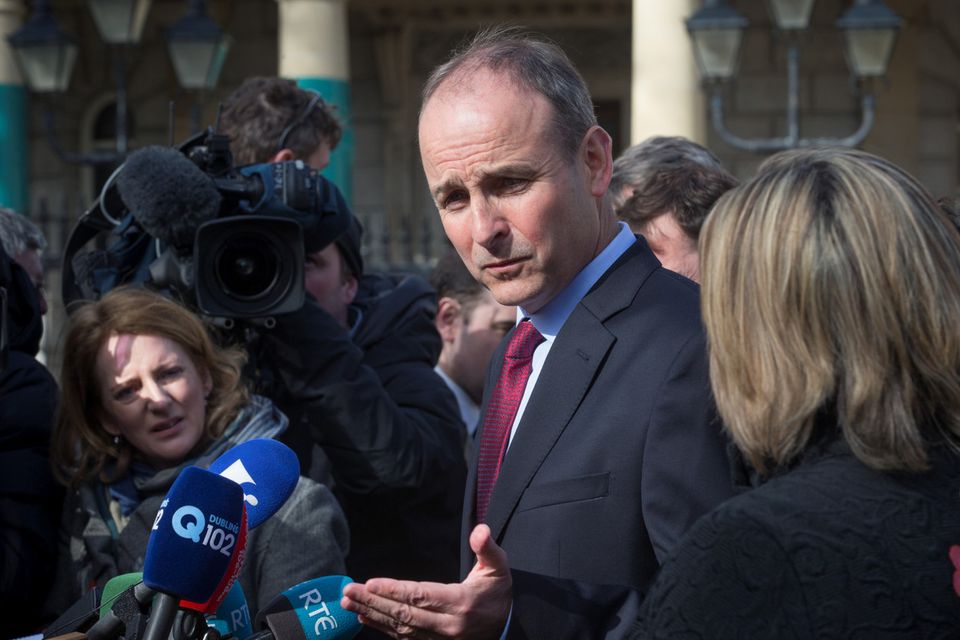 Fianna Fail’s Micheal Martin speaks to the media after the talks (Arthur Carron)