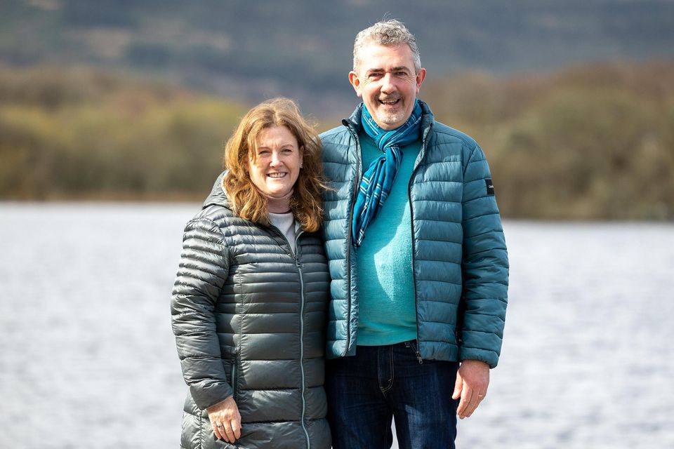 Retiring Principal of Gaelscoil Faithleann, Proinsias Mac Curtain pictured with his wife Karen at Ross Castle on Saturday morning, prior to their departure to Innisfallen Island for a Mass and Farewell event, organised by the Parents of the school. Photo by Tatyana McGough