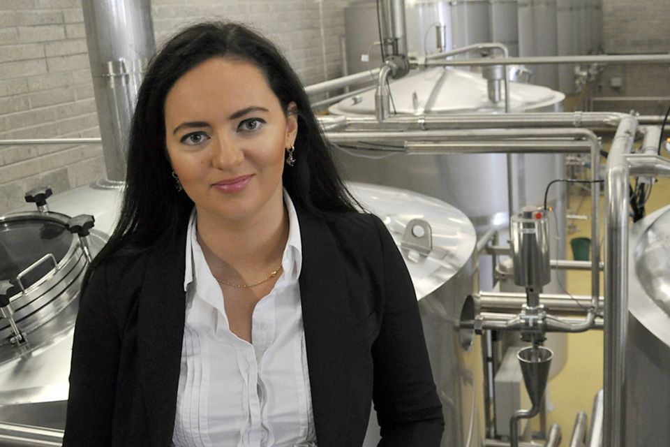 Faye Healy in the brewing hall