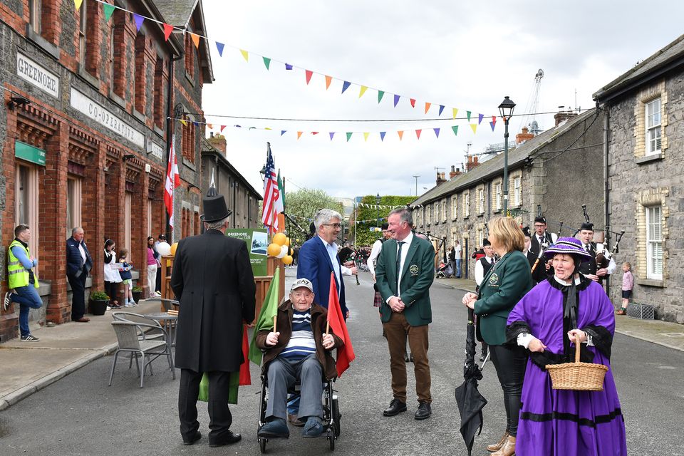 Railwayman Josie Breen with his son Seán at the Greenore Port and Village 150th Anniversary celebrations. Photo: Ken Finegan/www.newspics.ie
