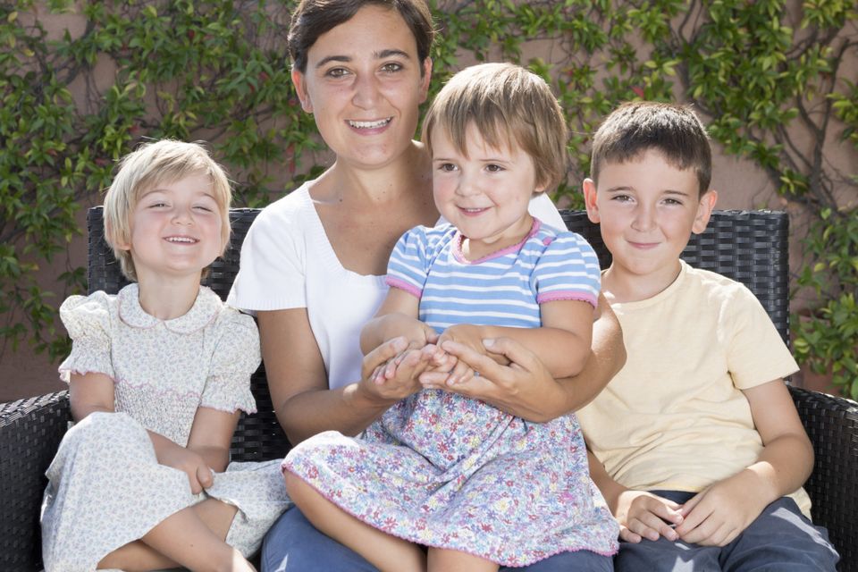 Dr Francesca La Morgia with her children