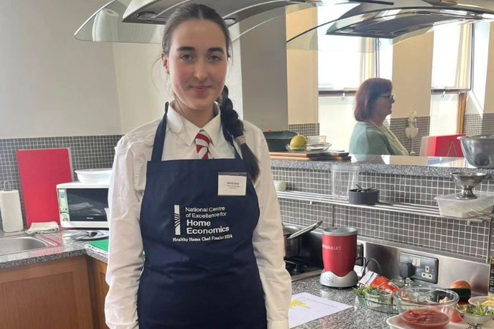 Amelia Bowe, from Loreto Bray, at the Healthy Home Chef cookery competition, in Sligo. 