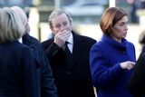thumbnail: Former taoiseach Enda Kenny arrives for the service at Saints Peter and Paul’s Church in Dunboyne, Co Meath. Picture by Gerry Mooney