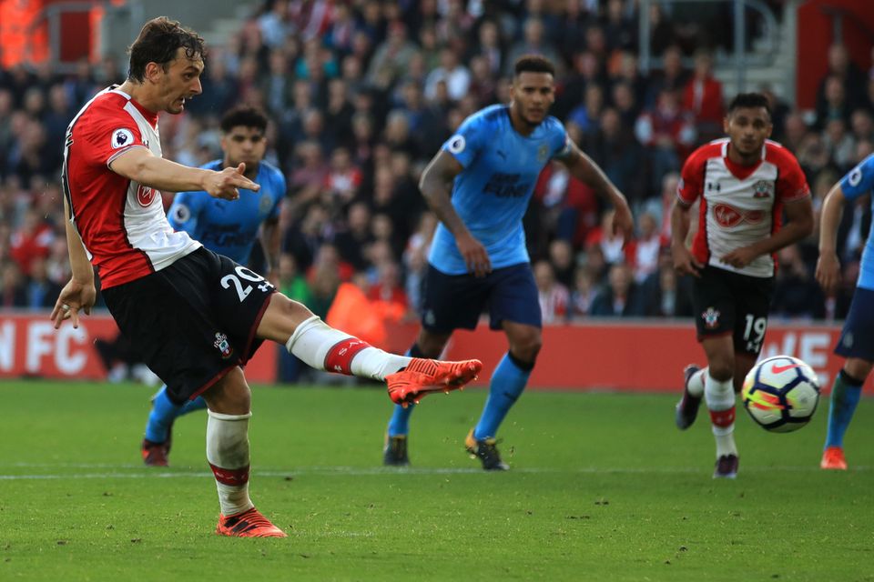 Manolo Gabbiadini, left, was on target twice against Newcastle, but Southampton could not take all three points
