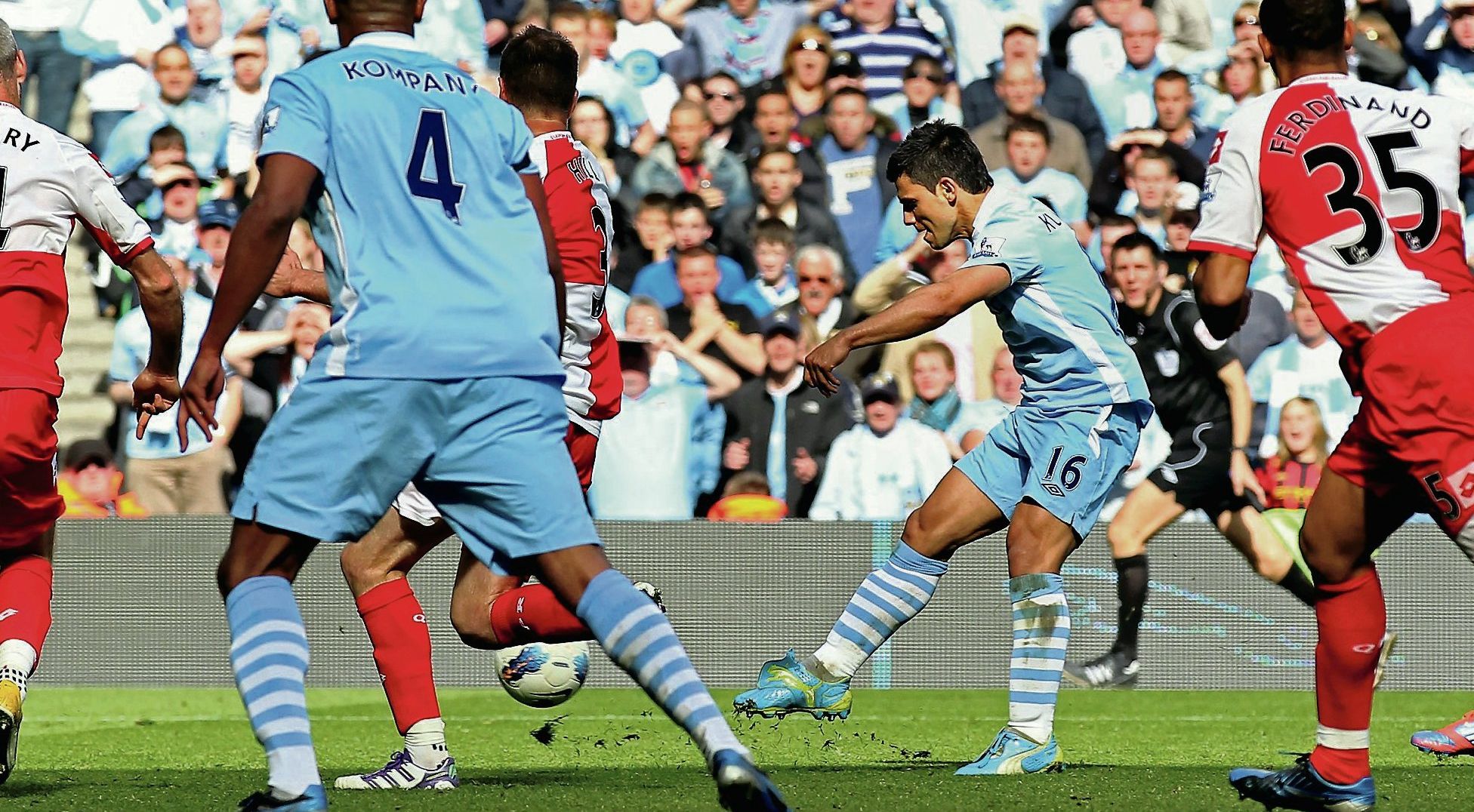 Sergio Aguero Match Worn Signed Manchester City Premier League Shirt 2011 -  Golden Soccer Signings