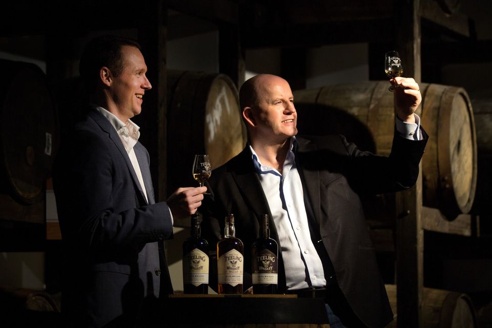 Teeling Whiskey Comany CEO Jack Teeling and Sean Gallagher do a tasting. Photo: David Conachy