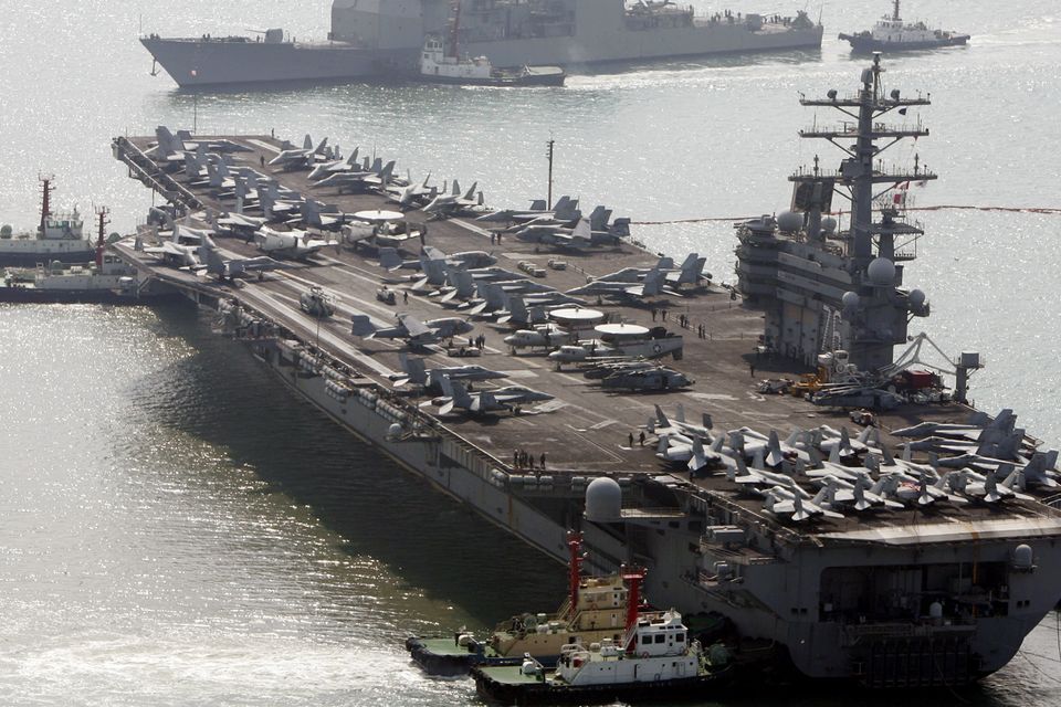 The aircraft carrier USS Ronald Reagan (AP Photo/ Lee Jin-man, File)