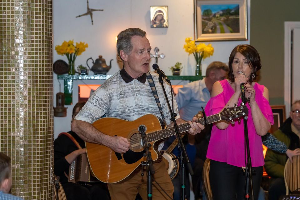 Denis Crowley and Helen Kerins performing at the Fossa Two Mile CCE Rambling House in the Castlerosse Hotel, Killarney on Saturday night.Photo by Tatyana McGough