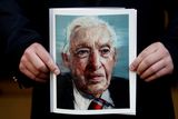 thumbnail: A painting in the order of service at the memorial service of Ian Paisley at Ulster Hall, Belfast, yesterday Photo: Peter Morrison/PA