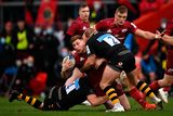 thumbnail: Ben Healy of Munster is tackled by Elliott Stooke, 4, and Tom Cruse of Wasps during Sunday's Champions Cup match at Thomond Park in Limerick. Photo: Piaras Ó Mídheach/Sportsfile