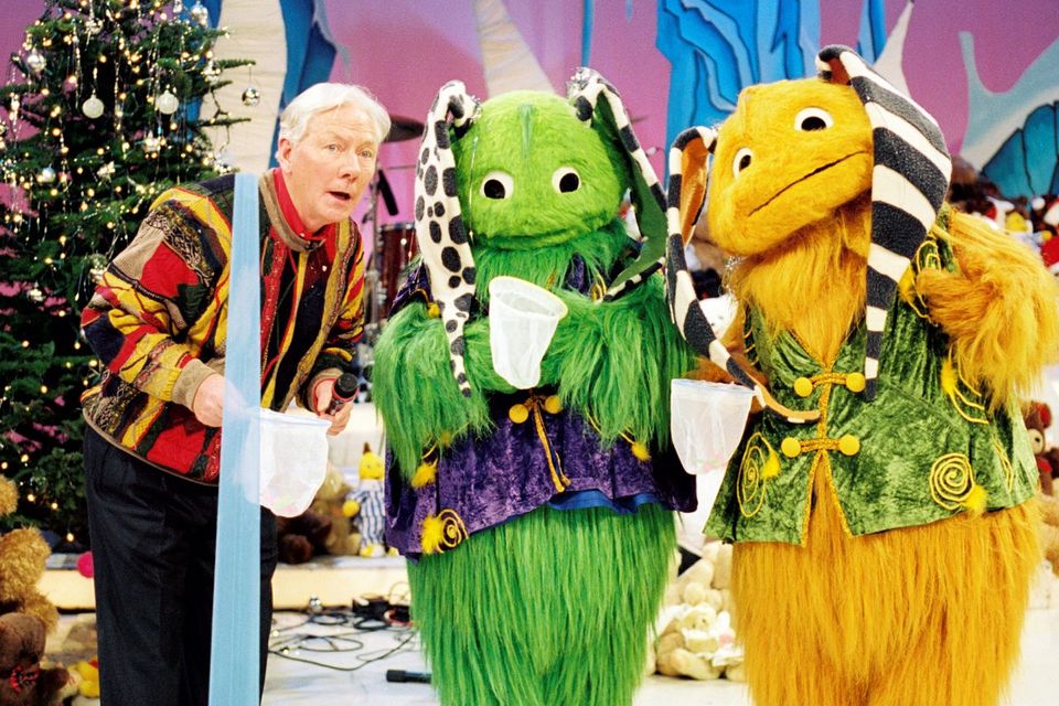 Gay Byrne with The Morbegs on 'Late Late' toy show (1996)