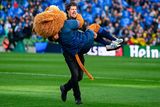 thumbnail: Mike McCarthy doing his pre-match entertainment with Leo The Lion. Photo: Sportsfile