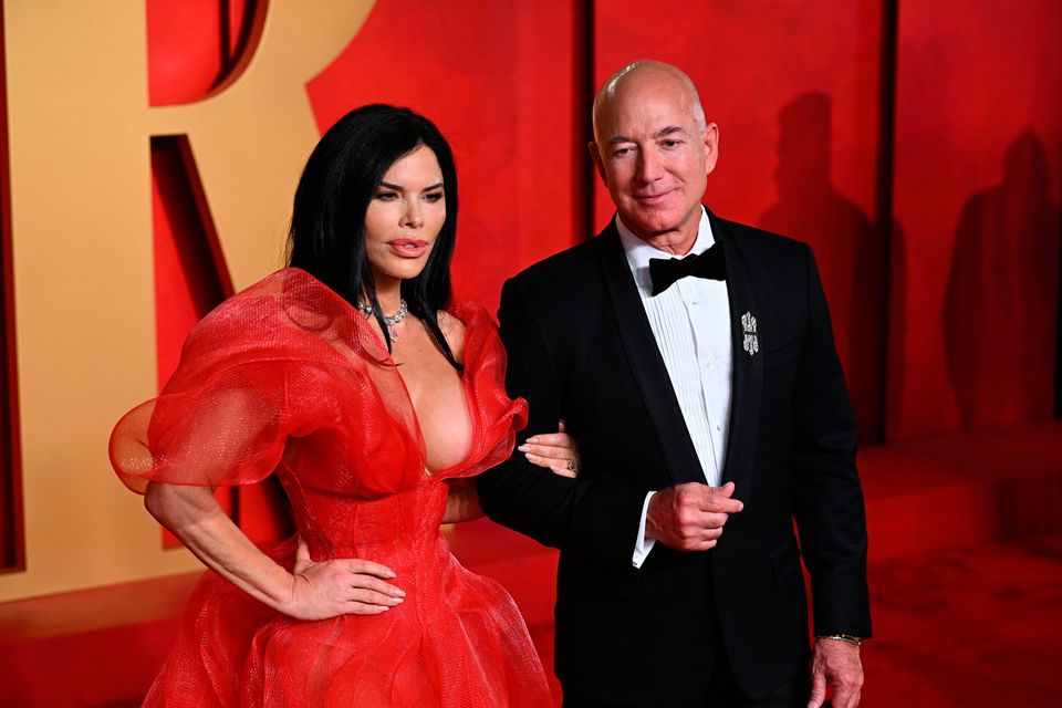 Lauren Sanchez and Jeff Bezos attending the Vanity Fair Oscar Party held at the Wallis Annenberg Center for the Performing Arts in Beverly Hills, Los Angeles, California, USA. PA