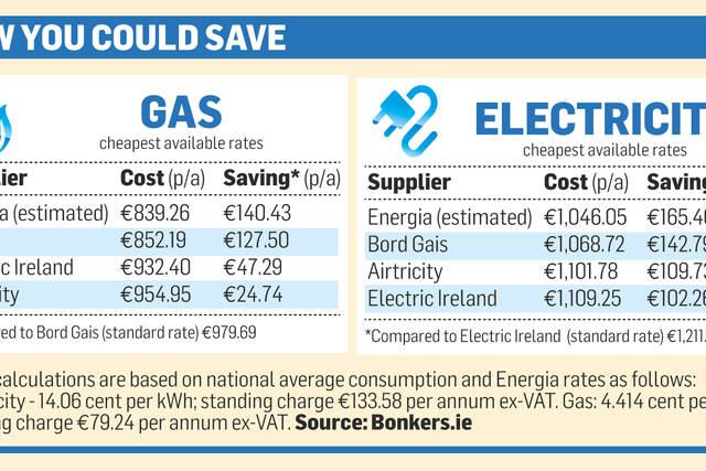 Price war on gas and electricity to save families 300 Irish Independent