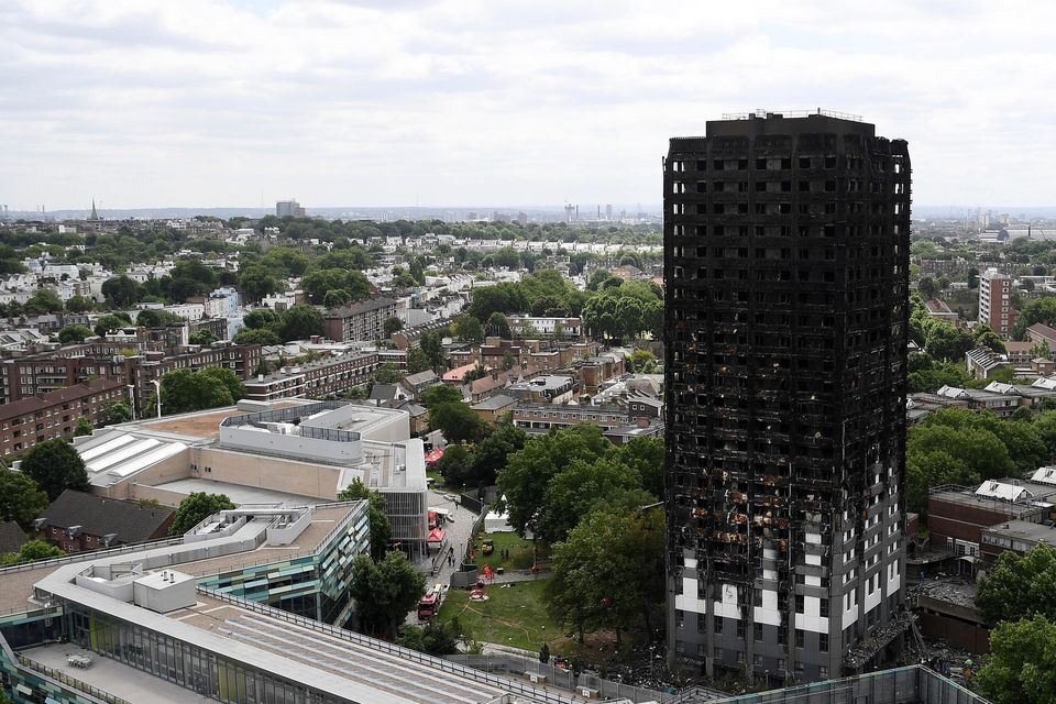A fire in the Grenfell Tower in June 2017 killed 72 people. Photo by Carl Court/Getty Images