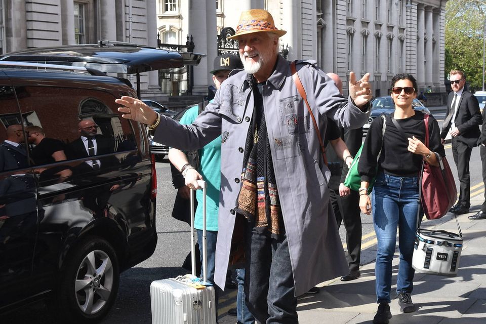 Mick Fleetwood arrives at his Dublin hotel ahead of their RDS concert on Thursday. Picture: VIPIreland.com