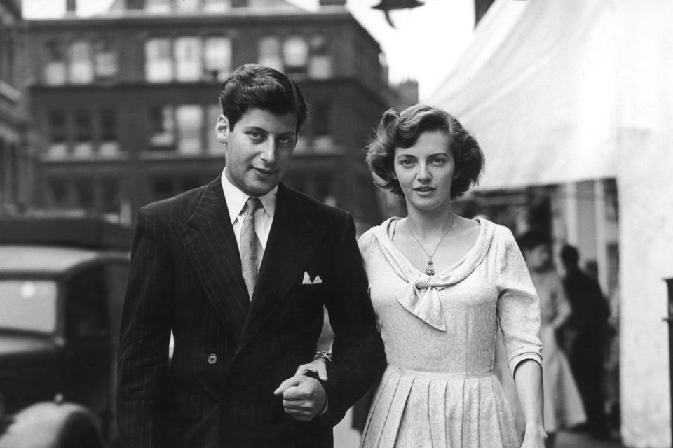 Clement Freud in London with June Flewett (Jill), shortly after their engagement in 1950.